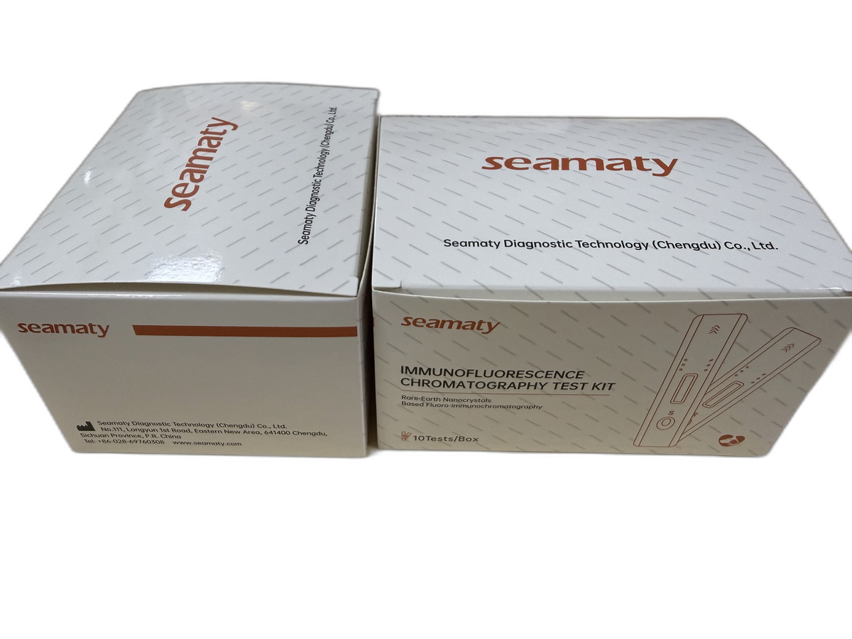 Seamaty VM2 immunofluorescence chromatography test kit box, ClinixLynx