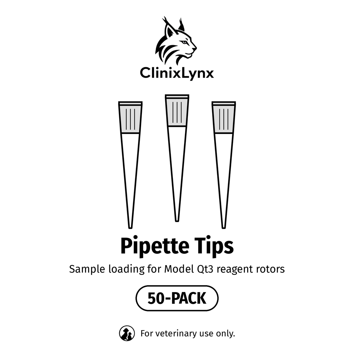 Qt3 Pipette Tips | Veterinary Sample Loading (50/PK)