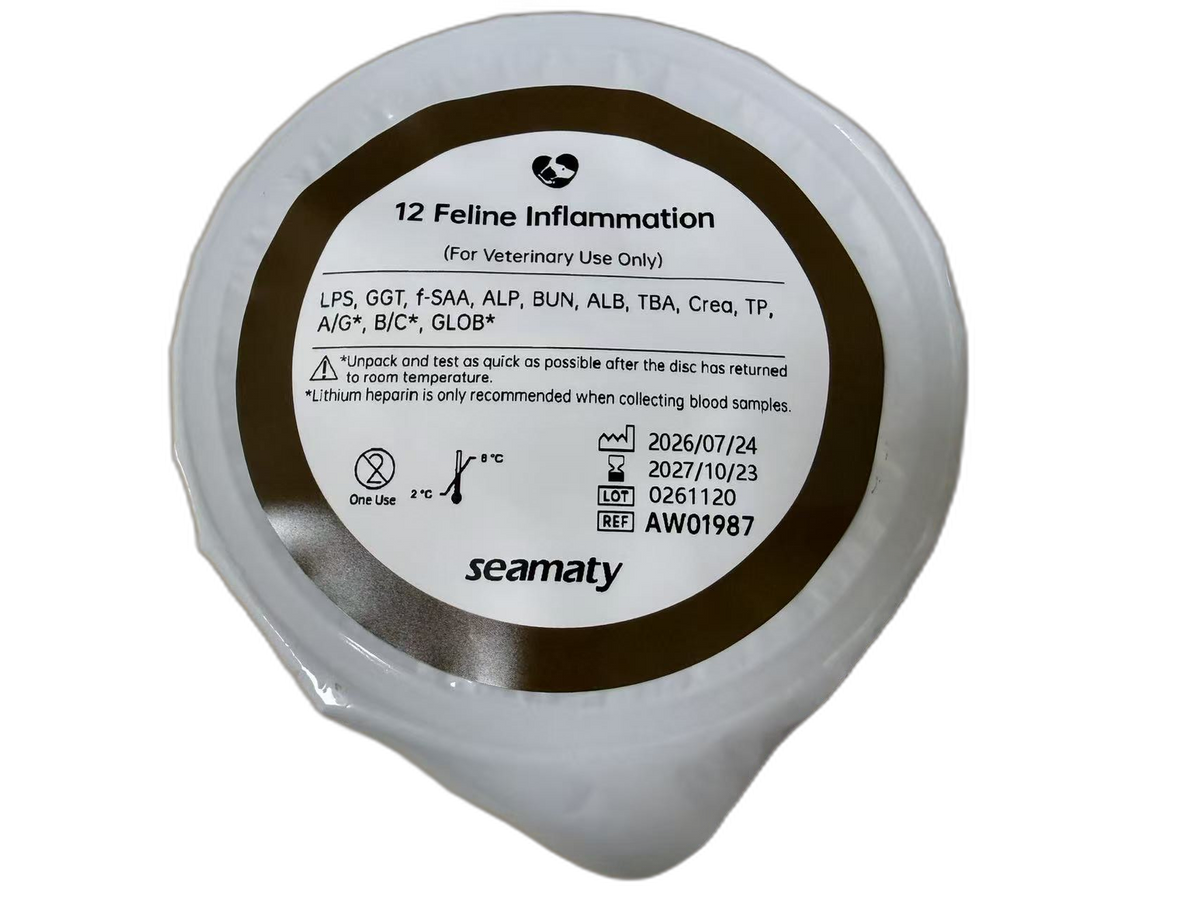 Seamaty QT3 Feline Inflammation Panel (12 Parameters) reagent disc, ClinixLynx