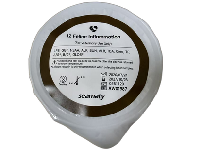 Seamaty QT3 Feline Inflammation Panel (12 Parameters) reagent disc, ClinixLynx
