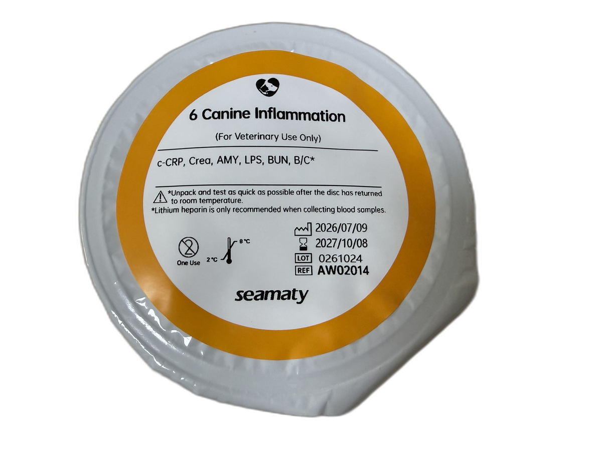 Seamaty QT3 Canine Inflammation Panel (6 Parameters) reagent disc, ClinixLynx