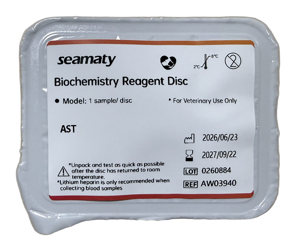 Seamaty QT3 AST sector reagent disc, ClinixLynx
