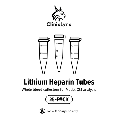 Qt3 Lithium Heparin Blood Collection Tube | Veterinary Chemistry Sample (25/PK)
